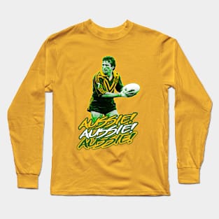 Retro Kangaroos - Steve Mortimer - AUSSIE! AUSSIE! AUSSIE! Long Sleeve T-Shirt